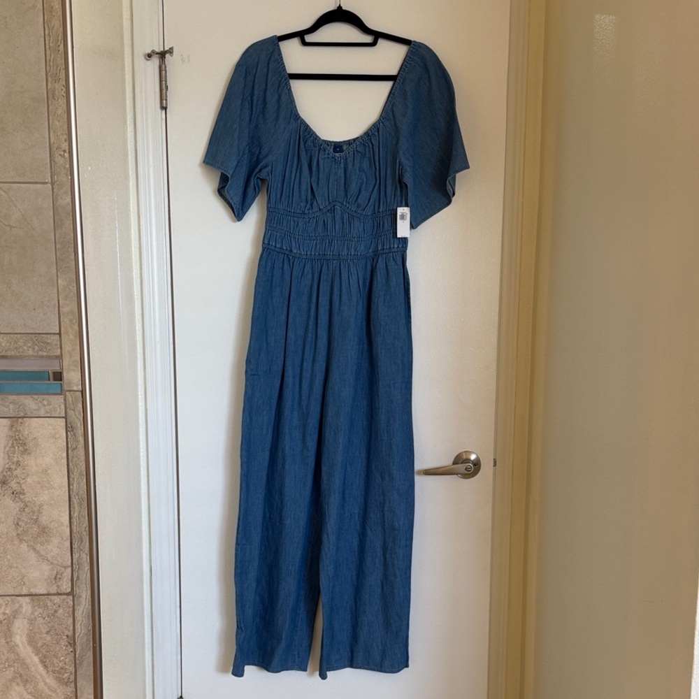 Blue Short Sleeve Jumpsuit